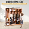 thumbnail image 3 of BeesClover Toy Storage, 5-Section Bookshelf 10-Cubby Locker, Rolling Toy Organizers and Storage with 5 Hooks, Plywood Bookcase with 2 Storage Boxes, 3 of 6