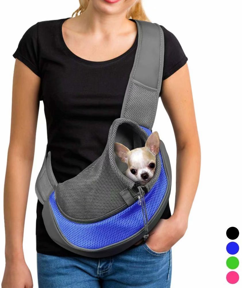 4PCS Pet Dog Sling Carrier Breathable Mesh Travel Safe Sling Bag Carrier for Dogs Cats
