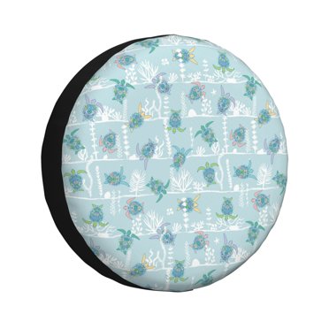 Vsdgher Housse de Pneu de Rechange Tortue de Mer, Protecteur de Roue de Pneu Adapté pour Camion, Remorque, RV, SUV, Campeur et la Plupart des Véhicules-17 Pouces