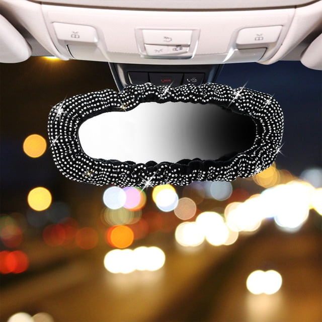 EGNMCR Car Mirror Cover With Diamond Mirror Decoration , Car Mirror Cover Mirror Accessories Elastic Plush , Car Mirror Female Cover Bling General Acce Rear view mirror cover