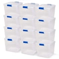 thumbnail image 1 of Homz Contenants de Rangement Empilables en Plastique Transparent Robustes de 31 Pintes, Lot de 12, 1 of 9