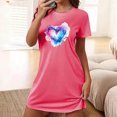 thumbnail image 1 of Mefallenssiah Chemise de Nuit Courte Surdimensionnée pour Femmes Mode Imprimé Poitrine Manches Courtes, 1 of 7