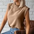 thumbnail image 4 of Leutsin T-Shirts Sans Manches Unis pour Femmes, Chemisier Décontracté Quotidien pour Dames, Hauts, 4 of 7