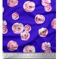 thumbnail image 1 of Soimoi Blue polyester Crepe Fabric Flower Watercolor Fabric Prints by Yard 42 Inch Wide, 1 of 3