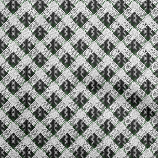 oneOone Cotton Cambric Green Fabric Check with Texture Sewing Craft Projects Fabric Prints by Yard 56 Inch Wide