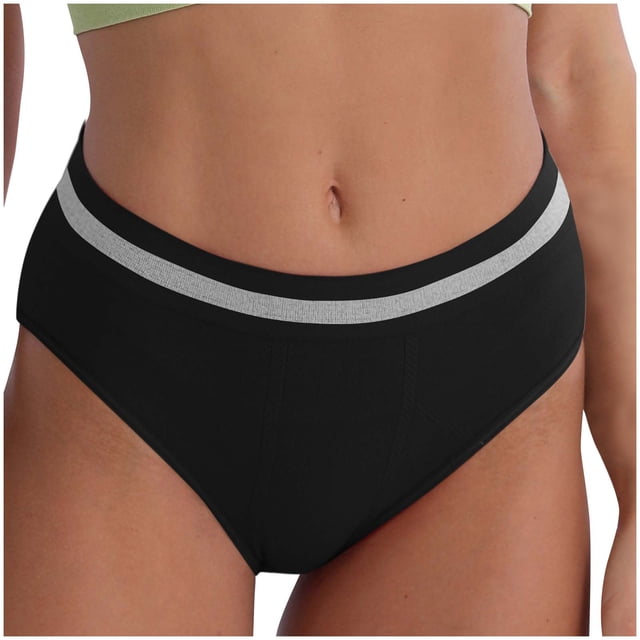 String en Coton Respirant pour Femme, Sans Coutures, Taille Basse, Culotte Triangulaire, sous-Vêtement de Compression, sous-Vêtement pour Femme, Culotte en Coton, Noir, M