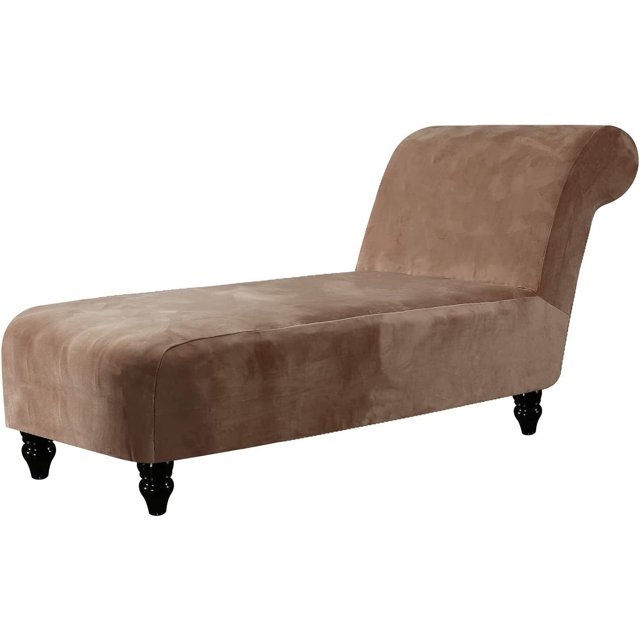 2024 Velvet Armless Chaise Lounge Slipcover Stretch Sofa Slip Cover Furniture Protector