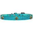 thumbnail image 1 of Collier pour Chien Widget Fleur de Lis Bronze Turquoise Taille 18, 1 of 1