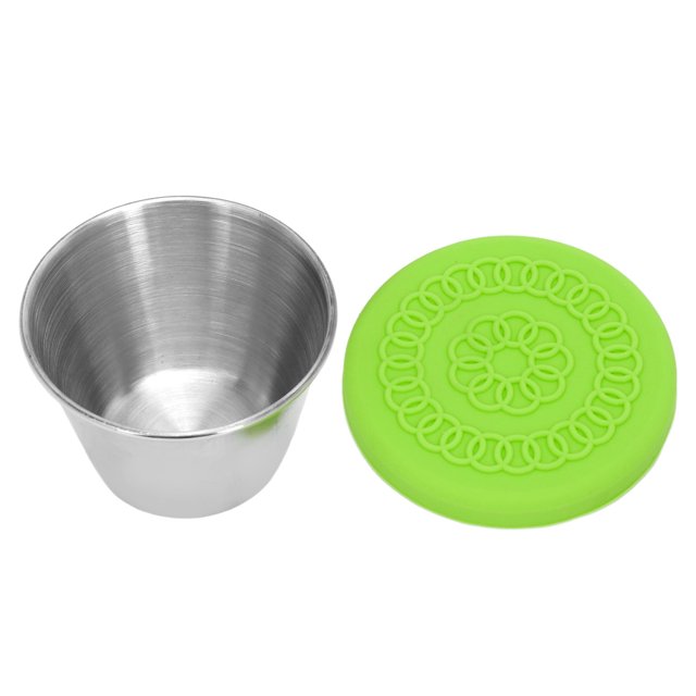 Salad Dressing Container, Essential Oil Container Silicone Lid Storage 70ml Stainless Steel For Beauty Salon For Picnic Green Lid