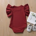thumbnail image 4 of MIASHUI Baby Clothes Baby Boys Girls Solid Ruffle Romper Bodysuit Clothes Outfits,Red,0-6 Months, 4 of 4