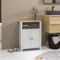 thumbnail image 2 of kleankin Armoire de Rangement de Salle de Bain avec Portes Doubles et Étagère Ajustable, 2 of 10