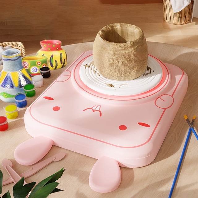 Leutsin Learning & Education Toys,Handheld Games for Kids Electronics,Electrical Claies Pottery Machine for Kids DIY Ceramic Wheel Throwing Machine No Bake Intelligent Happy Modeling Claies Crafts