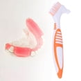 thumbnail image 4 of MesaSe Double Side Denture Toothbrush Ergonomics Handle Plastic Multi Layered Bristles False Teeth Oral Care Brush for Home Use, 4 of 10