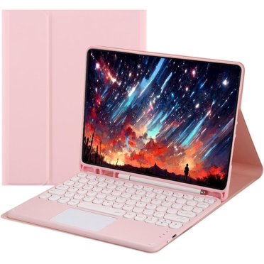 Touch Keyboard Case for iPad 9.7 2018/2017 / iPad Air 2 / iPad Air with Pencil Holder - Magnetically Detachable Touch Bluetooth Keyboard