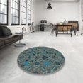thumbnail image 4 of Ahgly Company Machine Washable Indoor Rectangle Transitional Deep-Sea Green Area Rugs, 5' x 7', 4 of 7