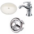 thumbnail image 1 of American Imaginations 19.5-in. W CUPC Oval Bathroom Undermount Sink Set In Biscuit - Chrome Hardware AI-26845, 1 of 8
