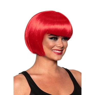 Underwraps Accessoire de Costume pour Femmes Cheveux Adultes Perruque Courte Coupe Bob Rouge