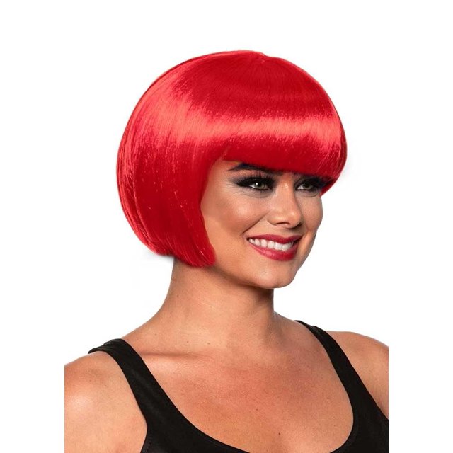 Underwraps Accessoire de Costume pour Femmes Cheveux Adultes Perruque Courte Coupe Bob Rouge