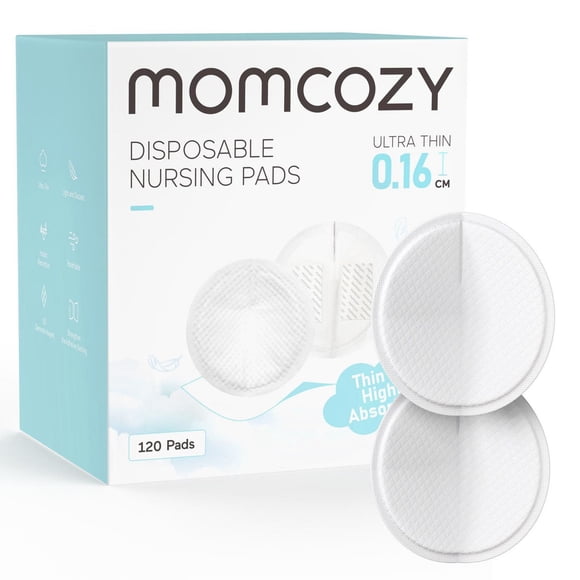 Momcozy Coussinets d'Allaitement Jetables, Coussinets d'Allaitement Ultra Doux, 120 Coussinets