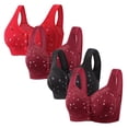 thumbnail image 1 of Fall/Winter Savings! Srobpty Womens Wireless Push Up Bras , 4PC Woman's Comfortable Lace Breathable Bra Underwear No Rims, 1 of 3