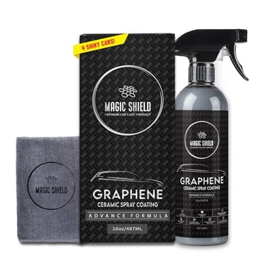 Magic Shield Graphene Ceramic Spray Coating for Cars, Quick & Easy Application Motorcycles, Boats & More - Professional-Grade Sealant for Maximum Gloss & Shine - Waterless Wash & Wax - 16oz Bottle