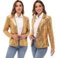 thumbnail image 3 of Women's Evening Sparkle Sequins Open Front Long Sleeve Blazer Jacket, 3 of 5