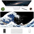 thumbnail image 1 of XXL Gaming Mouse Pad, 35.5x15.75 Non-Slip Large Desk Pad Mousepad with Stitched Edges Waterproof Keyboard Mouse Mat Desk Protector for Game, Office and Home, Sea Wave, 1 of 5