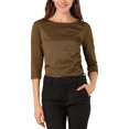 thumbnail image 1 of INSPIRE CHIC Women's Work 3/4 Sleeve Boat Neck Houndstooth Blouse Tops, 1 of 6
