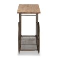 thumbnail image 4 of Baxton Studio Table à Roulettes en Bois Fini Naturel et Métal Fini Noir, 4 of 8