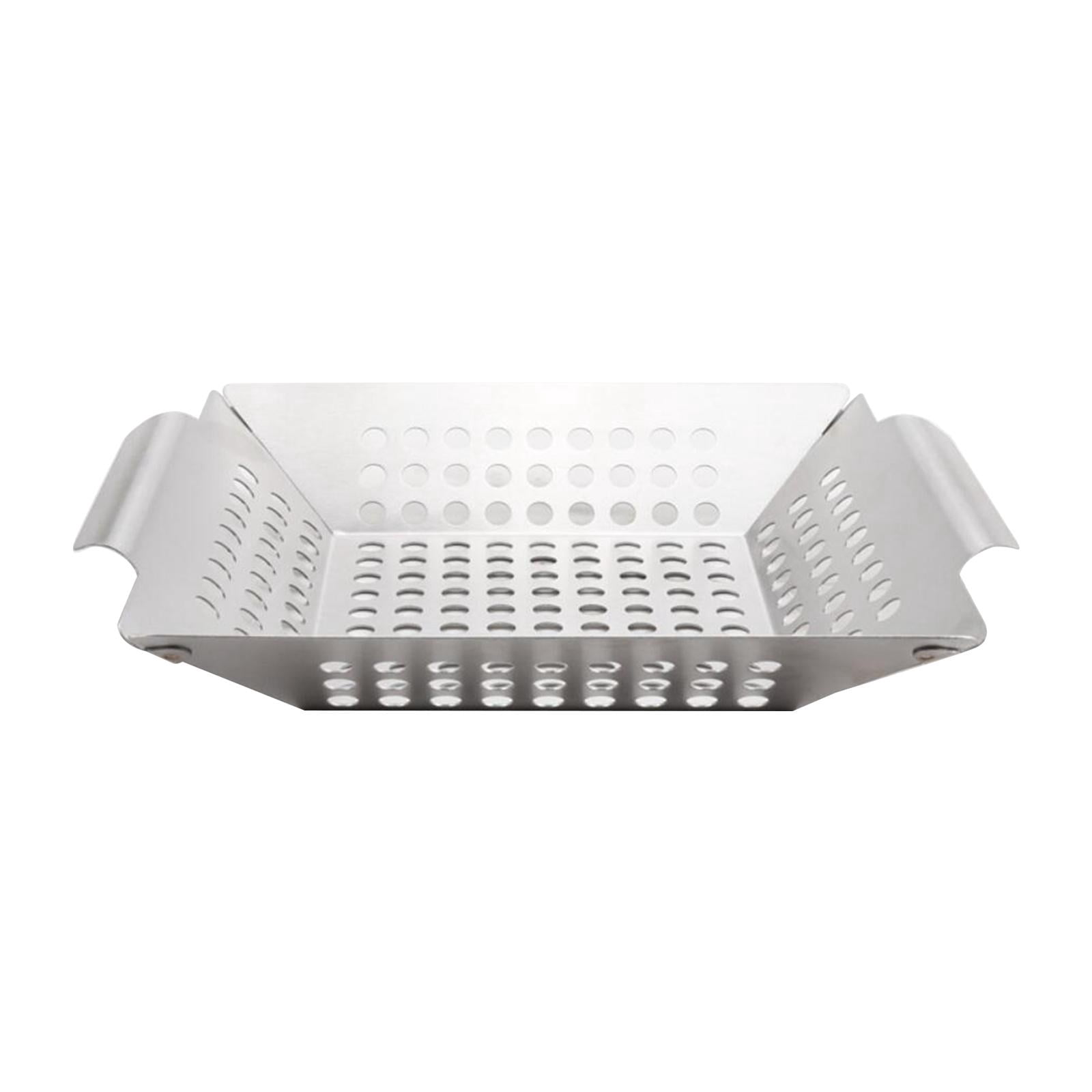 koolsoo BBQ Vegetable Grilling Basket Large Square Non Stick BBQ Accessories 8 Inch