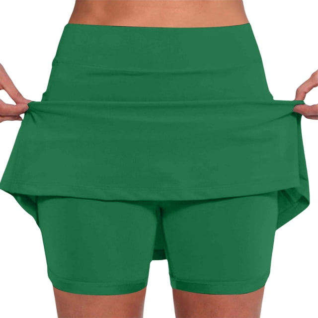 Jupe-Short Taille Mi-Haute pour Femmes avec Poches - Jupe-Short Décontractée Active
