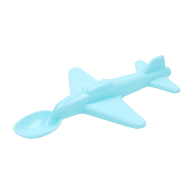 Plastic Small Airplane Spoon Airplane Fork & Spoon Set Airplane Home Small Airplane Shape Spoon Portable Tableware 17.6X10.5X2.4Cm Utility