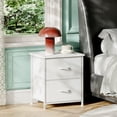 thumbnail image 2 of Eunos Petite Table de Chevet pour Chambre avec 2 Tiroirs en Tissu, Table de Chevet Blanche Table d'Appoint pour Garde-Robe, 2 of 7