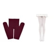 thumbnail image 1 of 2 Pack(WH1 1PCS & RD2 1PCS) Multipack Clothes Bundles Leggings Pantihose Stretchy Basic Full Length Ballet Dance Pants Pantyhose for Spring Summer Stocking, 1 of 4