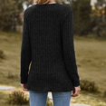 thumbnail image 4 of PEZHADA Chandails pour Femmes en Liquidation, Chandails à Enfiler pour Femmes Col Rond Rayé Mat Chandail Uni T-shirt à Manches Longues Chandails Haut Noir, 4 of 4