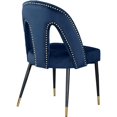 thumbnail image 4 of Meridian Furniture Akoya Velvet Dining Chair, Navy (Set of 2), 4 of 8