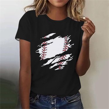 Meichang T-Shirts de Baseball pour Femmes « Baseball Mom » Décontractés, T-Shirts Graphiques de Baseball, Hauts à Manches Courtes, Blouses à Col Rond, Coupe Ample, Hauts d'Été Décontractés, T-Shirts Mother's Day Bleu m