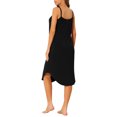 thumbnail image 3 of INSPIRE CHIC Robe de Pyjama Décontractée pour Femmes, Nuisette à Bretelles Spaghetti, Noir, 3 of 6