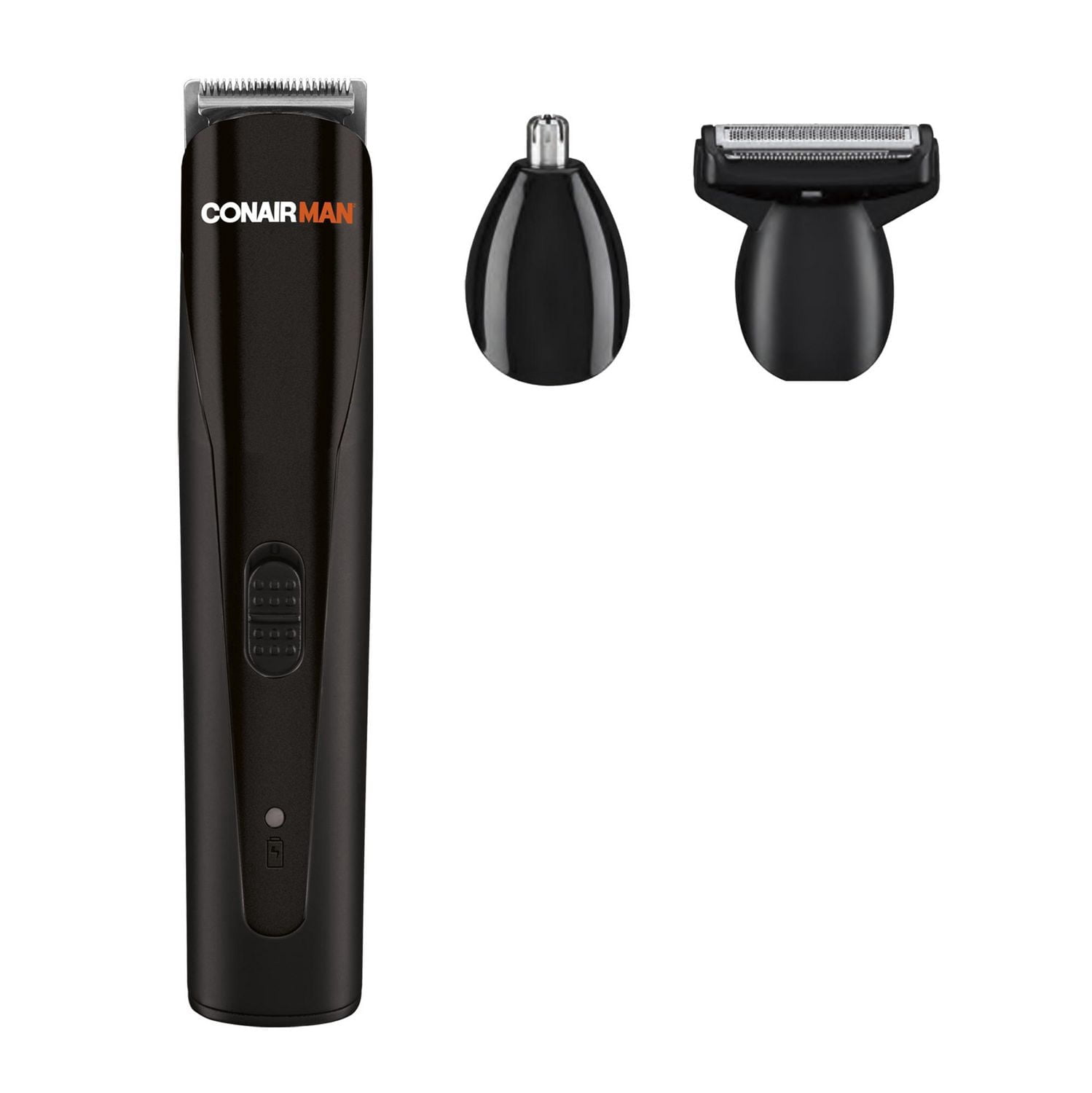 Tondeuse Conair Man Under the Belt, rasoir et tondeuse corps/aine, étanche, lithium‑ion, avec têtes visage et nez/oreilles