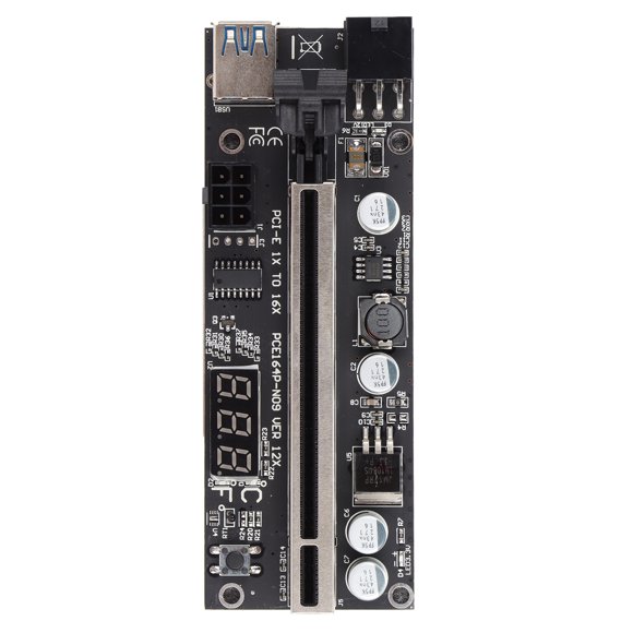 PCI E Adapter Card, Mining Riser Card Wide Compatibility Convenient To Use For AIT Coin Mining