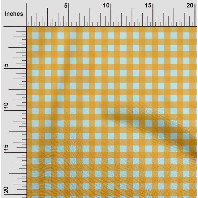 oneOone Cotton Silk Fabric Gingham Check Printed Craft Fabric BTY 42 Inch Wide