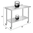 thumbnail image 2 of BeesClover Stainless Steel Table for Prep & Work with Backsplash, Kitchen Heavy Duty Table with Adjustable Under Shelf and Foot for Restaurant, Home and Hotel, 2 of 7