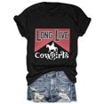 thumbnail image 1 of TINZ T-Shirt à Col Rond à Imprimé Floral pour Femmes, Graphique de Musique Country, T-Shirt à Manches Courtes pour Femmes, Paquet de T-Shirts à Col pour Femmes, Chemises pour Femmes Été, 1 of 2