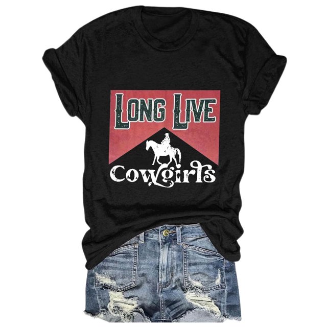 TINZ T-Shirt à Col Rond à Imprimé Floral pour Femmes, Graphique de Musique Country, T-Shirt à Manches Courtes pour Femmes, Paquet de T-Shirts à Col pour Femmes, Chemises pour Femmes Été