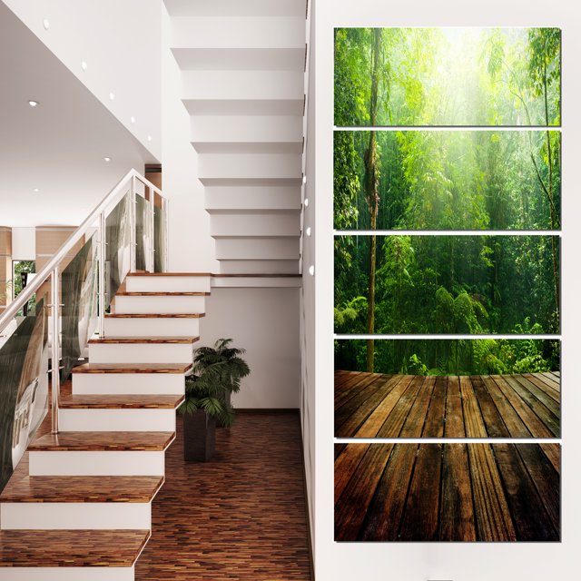 Green Forest with Ray of Light