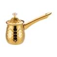thumbnail image 2 of kurtrusly Turkish Pot Stainless Turkish Coffee Cups Pot Hand Tea Ear Cup Turkish Cups For Coffee And Tea Gold 600ml, 2 of 6