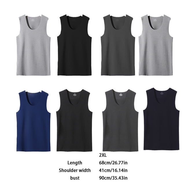 Couche de Base d'Hiver Hauts Thermiques Course Exercice Chaud Débardeur de Base Homme Couleur Unie Design Simple Sans Manches sous-Vêtements Blanc Gris Col Rond