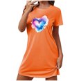 thumbnail image 2 of Mefallenssiah Chemise de Nuit Courte Surdimensionnée pour Femmes Mode Imprimé Poitrine Manches Courtes, 2 of 7