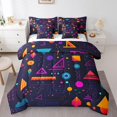 thumbnail image 1 of YST Memphis Comforter Set With Sheets 7 Piece King Retro 80S 90S Bedding Set Abstract Geometric Triangle Circle Bed In A Bag For Kids Boys Adults,Hip-Hop Hippie Geometry Bed Set, 1 of 5