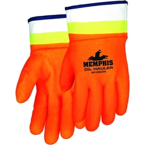 MCR Safety 6410SCHV Oil Hauler - Double Dipped PVC Work Gloves - Size 9 - L - Pair